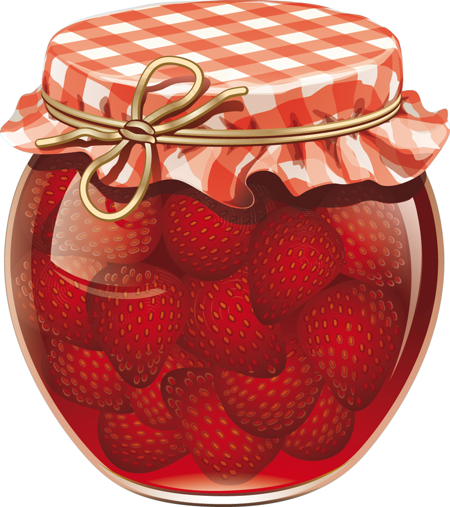 Stickers pot de confiture fraise Des prix 50% moins cher