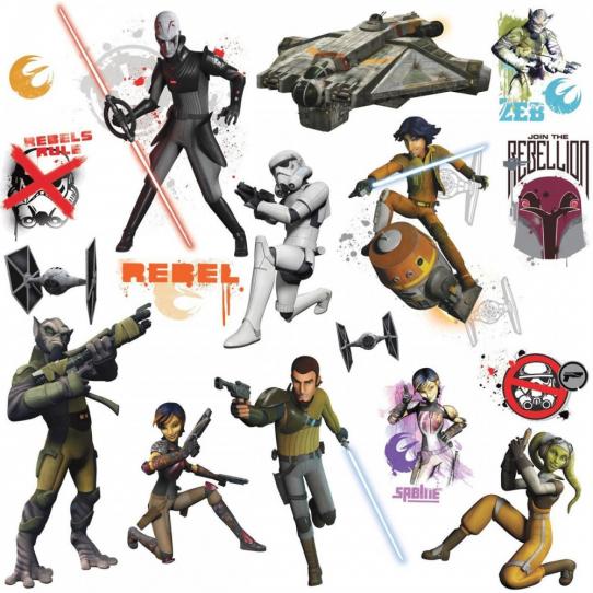 17 Stickers Géant Phosphorescent Star Wars Rebels