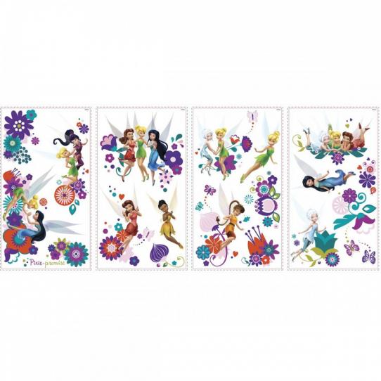 18 Stickers Fée Clochette Disney Fairies Flowers