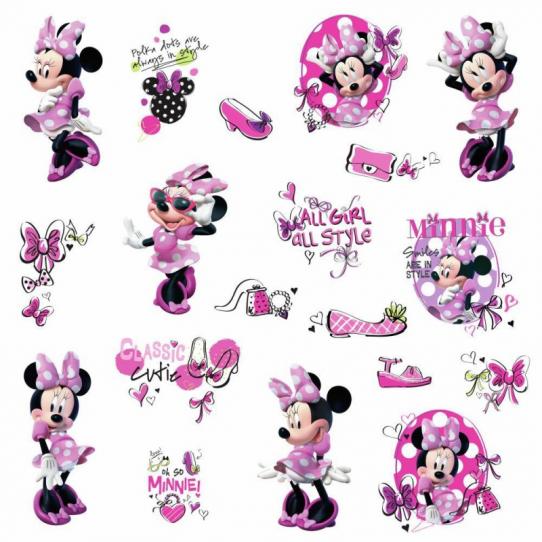 19 Stickers Fashionista Minnie Mouse Disney