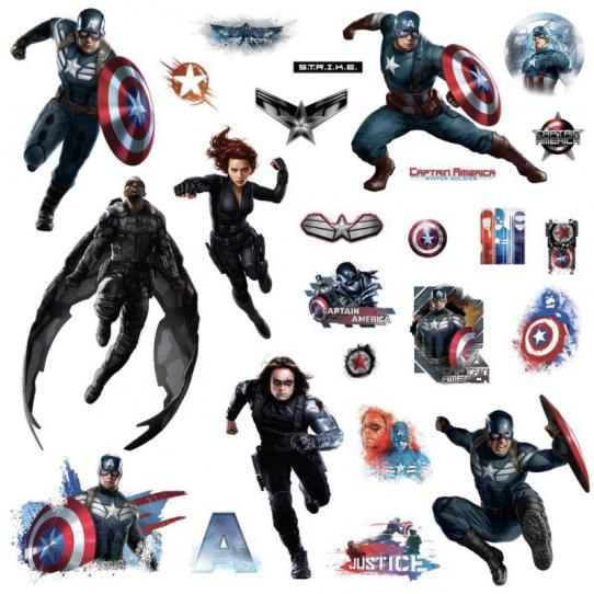25 Stickers Captain America Avengers Marvel
