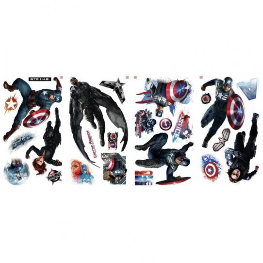 25 Stickers Captain America Avengers Marvel