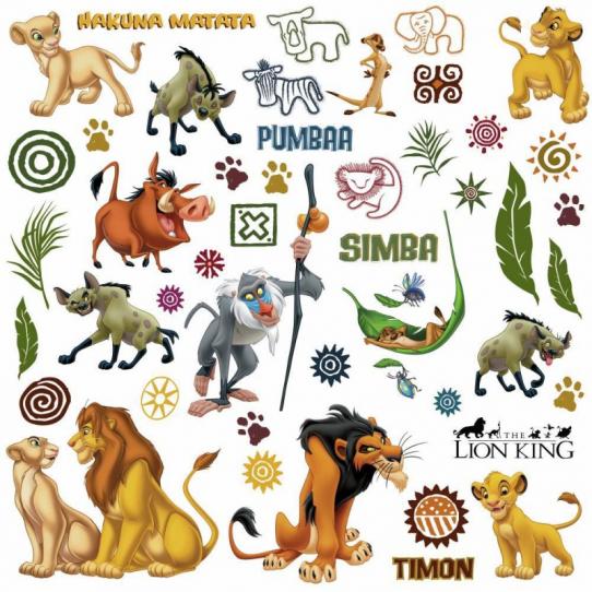 48 Stickers Le Roi Lion Disney