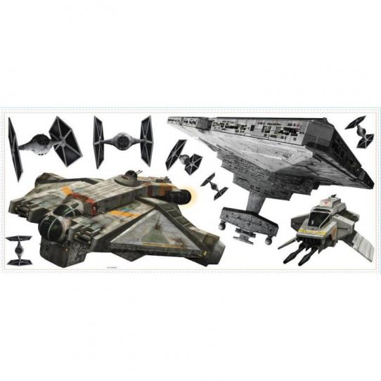 9 Stickers Vaisseaux Empire et Rebel Star Wars