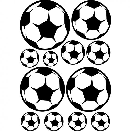 Kit 12 stickers ballon foot