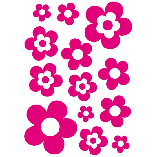 Kit 13 Stickers Fleurs
