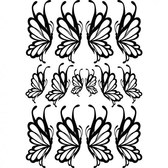Kit 14 stickers papillon