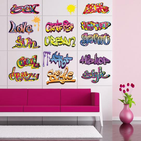 Autocollant Stickers ado kit 15 graffitis 