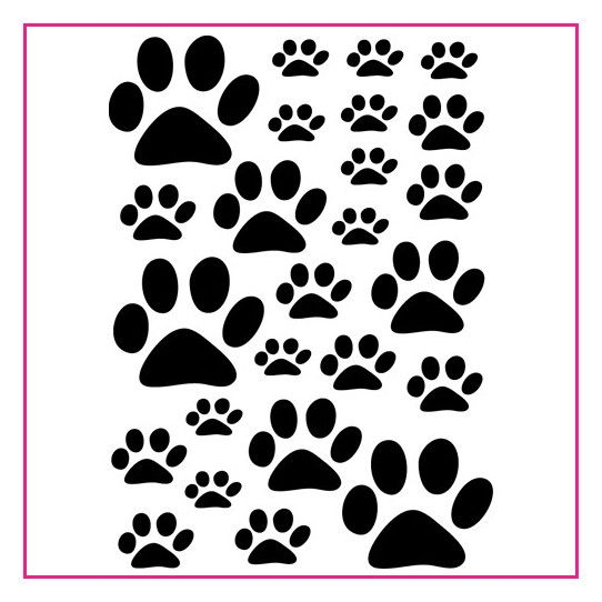 Kit 25 Stickers Traces De Chat