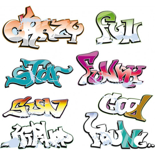 Autocollant Stickers ado kit 8 graffitis