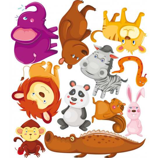 Autocollant Stickers enfant kit 10 animaux