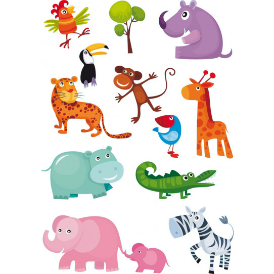 Autocollant Stickers enfant kit 11 animaux