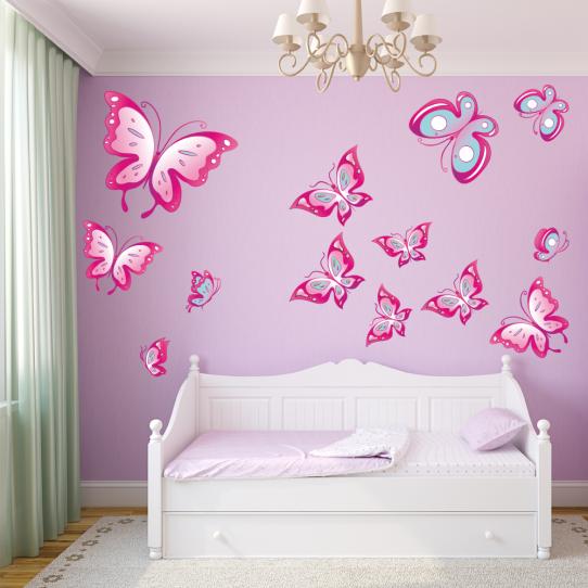 Autocollant Stickers enfant kit 13 papillons