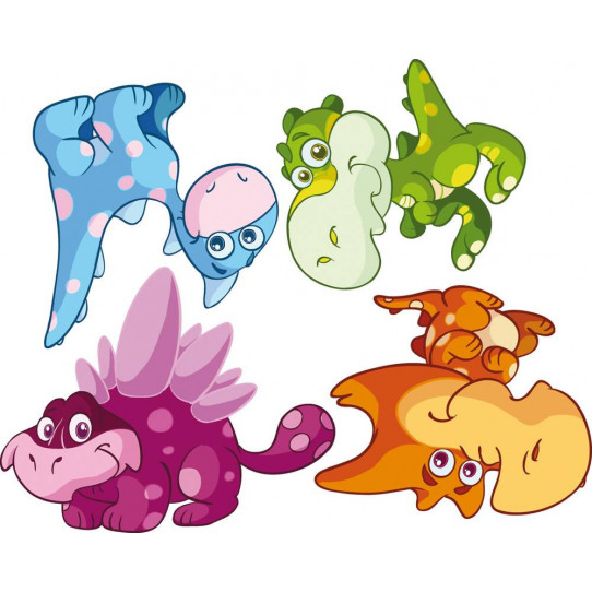 Autocollant Stickers enfant kit 4 bebe dinosaure