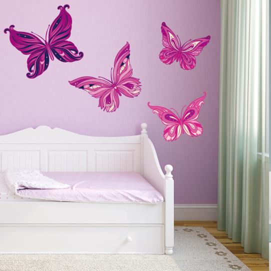 Autocollant Kit stickers 4 papillons