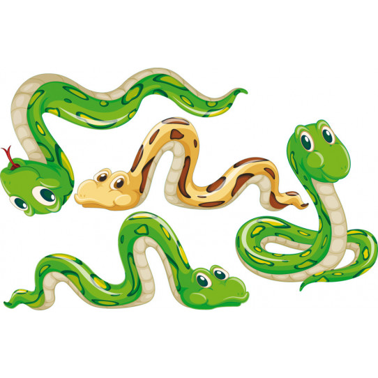 Autocollant Stickers enfant kit 4 serpents
