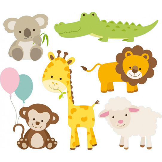 Autocollant Stickers enfant kit 6 animaux