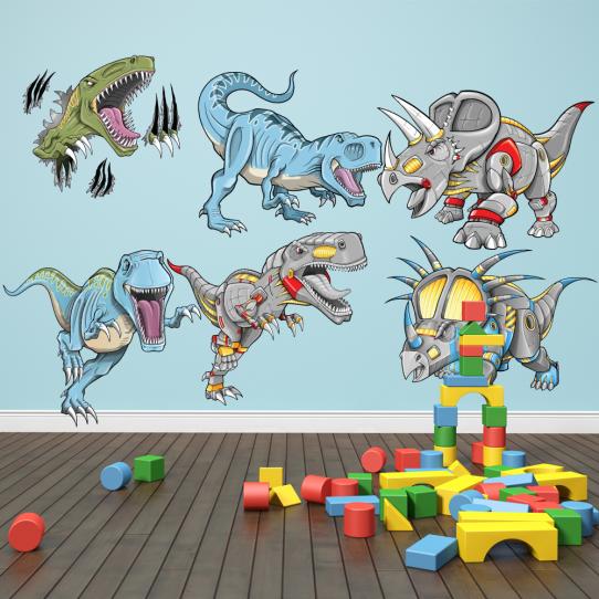 Autocollant Stickers enfant kit 6 dinosaures