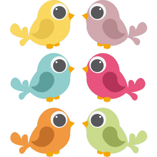 Autocollant Stickers enfant kit 6 oiseaux
