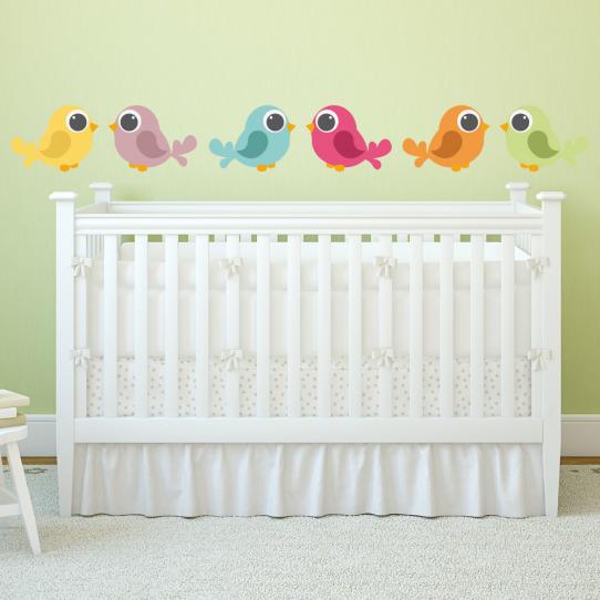 Autocollant Stickers enfant kit 6 oiseaux