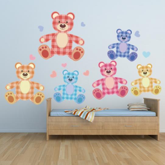 Autocollant Stickers enfant kit 6 nounours