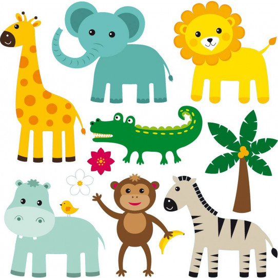 Autocollant Stickers enfant kit 7 animaux