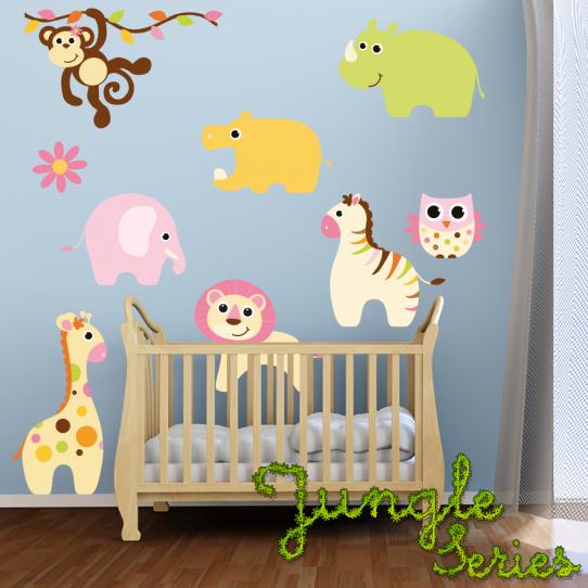 Autocollant Stickers muralenfant kit 8 animaux