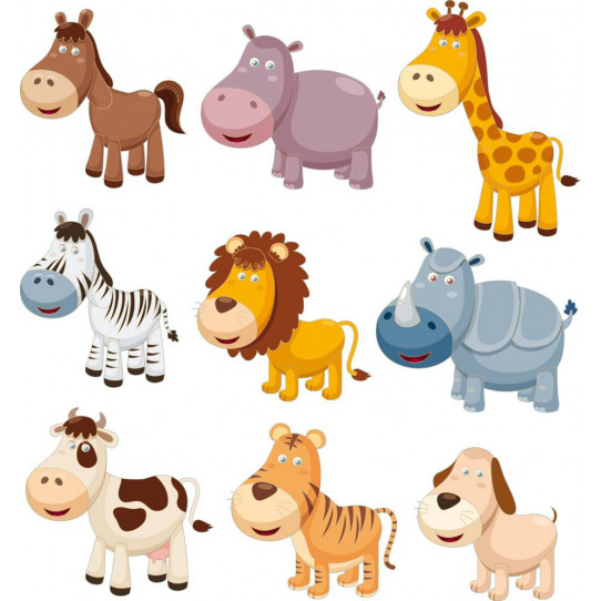 Autocollant Stickers enfant kit 9 animaux