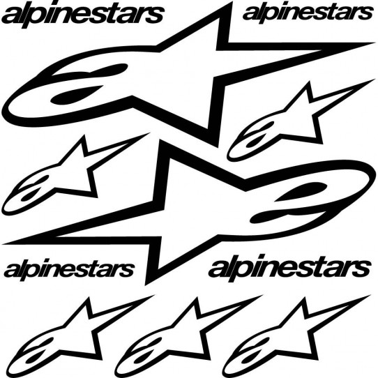Kit stickers alpinestars - autocollant sticker adhesif moto casque quad cross