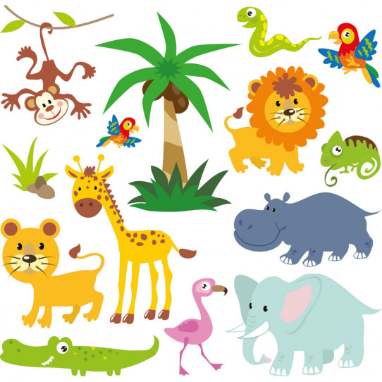 Kit stickers animaux de la jungle