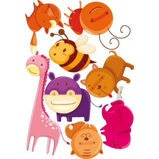 Autocollant Stickers enfant kit 8 animaux