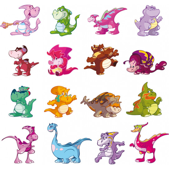 Autocollant Stickers enfant kit 16 bebe dinosaure