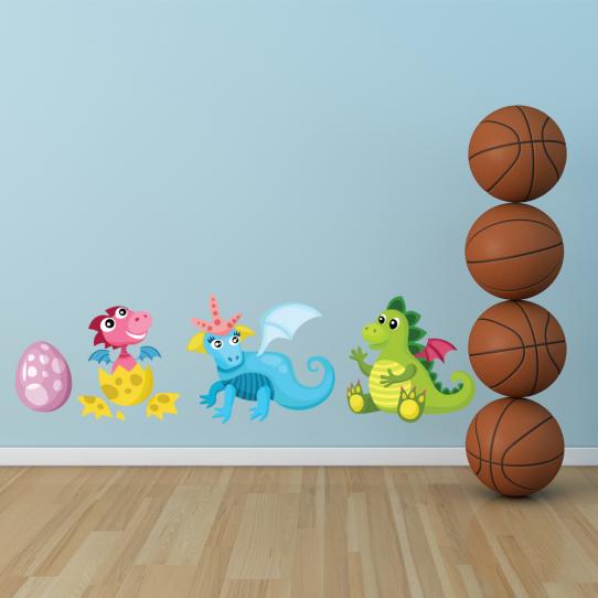 Autocollant Stickers enfant kit 3 bebe dinosaure