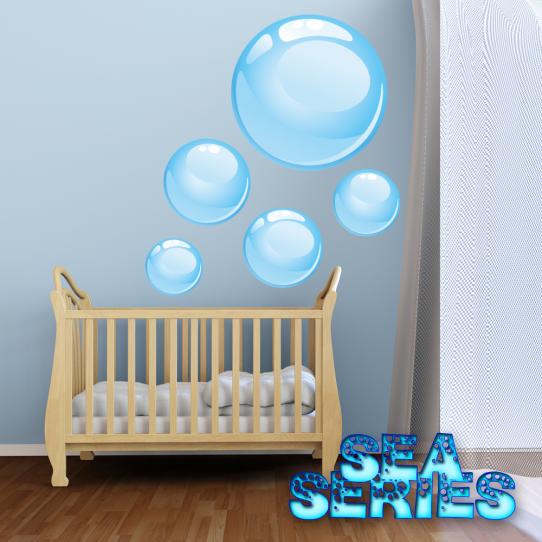 Autocollant Stickers enfant kit 5 bulles d ' eau