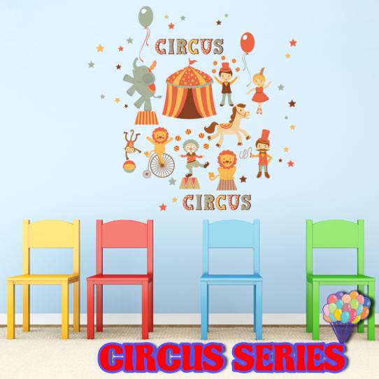 Autocollant Stickers enfant clown et animaux