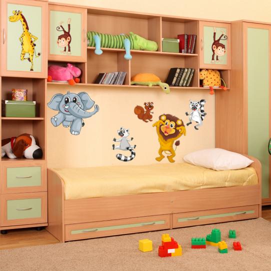 Autocollant Stickers enfant kit 9 animaux