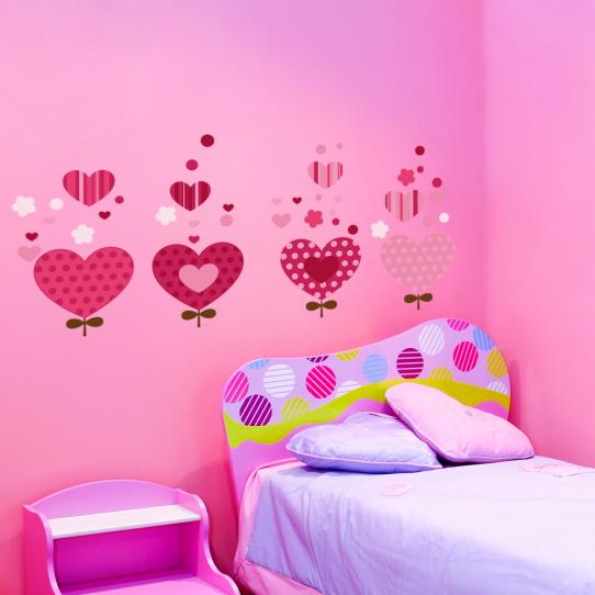 Autocollant Stickers enfant kit 4 coeurs