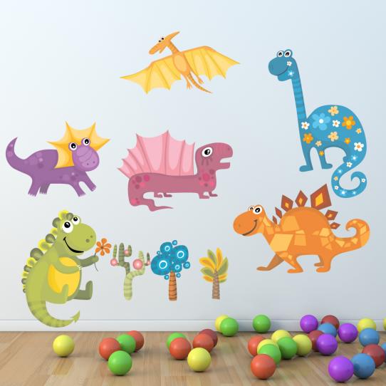 Autocollant Stickers enfant kit 6 dinosaures