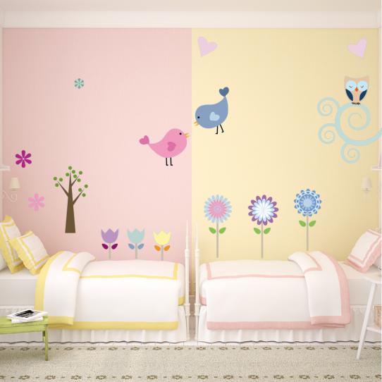 Kit Stickers fleurs oiseaux