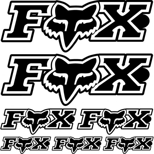 Kit stickers fox - autocollant sticker adhesif moto casque quad cross