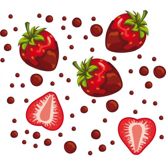Kit stickers fraises choco
