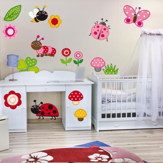 Autocollant Stickers muraux enfant kit insectes