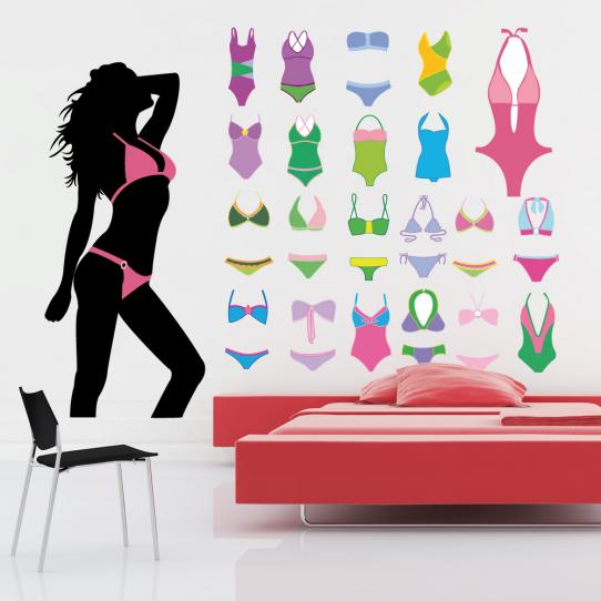 Autocollant Stickers ado kit 21 maillots de bains