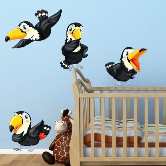 Autocollant Stickers enfant oiseau toucan