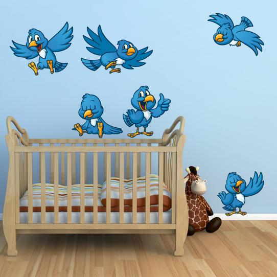 Autocollant Stickers enfant kit 6 oisillons