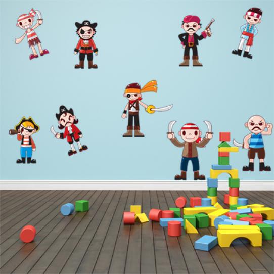 Autocollant Stickers muraux enfant kit 9 pirates