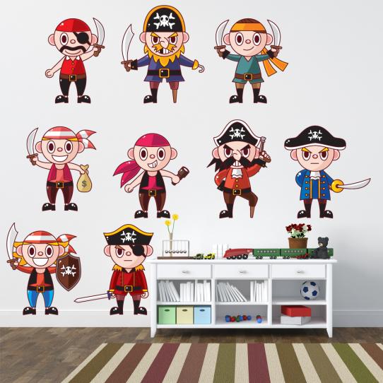 Autocollant Stickers muraux enfant kit 9 pirates