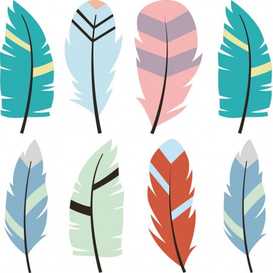 Kit Stickers plumes indiennes