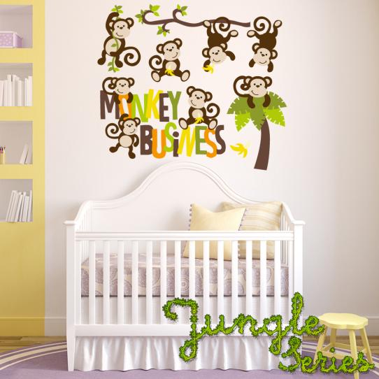 Autocollant Stickers enfant kit 7 singes