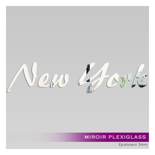 Miroir Acrylique Plexiglass NY lettres